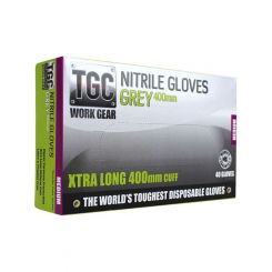 TGC WorkGear Grey Nitrile Gloves 400mm - XL, Box of 40
