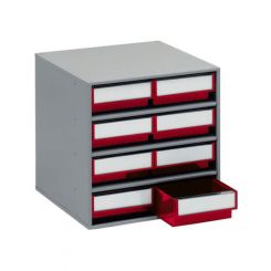Treston 8 Red Drawer Small Parts Storage Cabinet