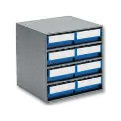 Treston 8 Blue Drawer Storage Bin Cabinet