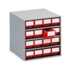 Treston 16 Red Drawer Storage Bin Cabinet 1640-5