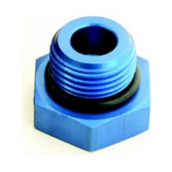 A-1 Products Fitting Plug 8 AN O-Ring Hex Head Aluminum Blue Anodize