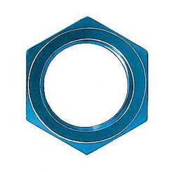 Aeroquip Bulkhead Fitting Nut - 4 AN - Aluminum - Blue Anodize - Pair