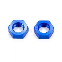 Aeroquip Bulkhead Fitting Nut - 4 AN - Aluminum - Blue Anodize - Pair