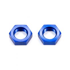 Aeroquip Bulkhead Fitting Nut - 6 AN - Aluminum - Blue Anodize - Pair
