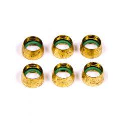 Aeroquip Compression Ferrule - 6 AN - Brass - AC Fittings - Set of 6