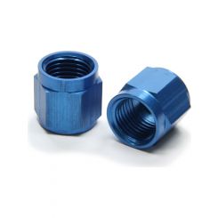 Aeroquip Fitting Tube Nut 6 AN 3/8 in Tube Aluminum Blue Anodize Pair
