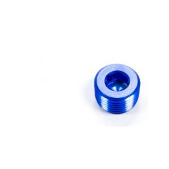 Aeroquip Fitting Plug 1/2 in NPT Allen Head Aluminum Blue Anodize