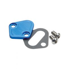 Allstar Performance Fuel Pump Blockoff Aluminum Blue Anodize Big Blo