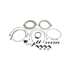 Allstar Performance Brake Line Kit 3 AN Hose 4 AN Ends Fittings / In