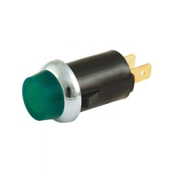 Allstar Performance Warning Light 12V 3/4 in Diameter Green Universal