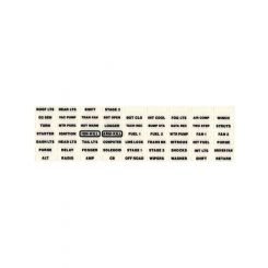 Auto Rod Controls Switch Panel Label Sheet White Face ARC Switch Panels