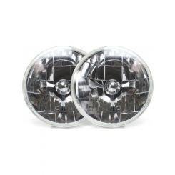 Auto-Loc Headlight Snake Eye 7 in OD H4 Bulb Glass Universal