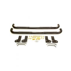 Dee Zee Step Bars 3 in OD Steel Black Powder Coat Quad Cab Dodge Fu (DZ 371231)
