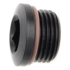 Fragola Fitting Plug 4 AN Allen Head Aluminum Black Anodize