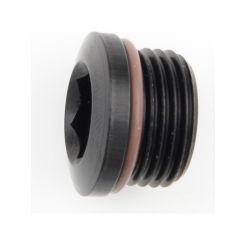 Fragola Fitting Plug 6 AN O-Ring Allen Head Aluminum Black Anodize