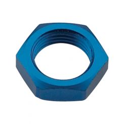 Fragola Bulkhead Fitting Nut - 12 AN - Aluminum - Blue Anodize - Each