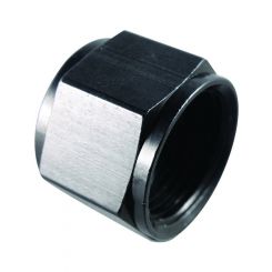 Fragola Fitting - Cap - 6 AN - Aluminum - Black Anodize - Each