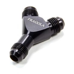 Fragola Fitting Y Block 6 AN Male Aluminum Black Anodize