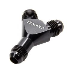 Fragola Fitting Y Block 6 AN Male Inlet Dual 4 AN Male Outlets Alum