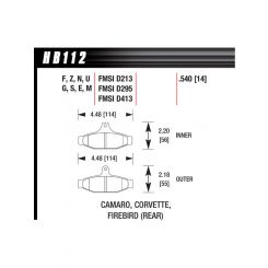 Hawk Brake Brake Pads HPS Compound High Torque Rear GM F-Body / Ch