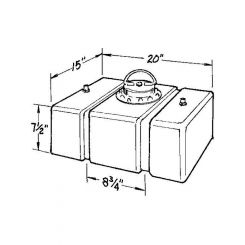 Jaz Fuel Cell Circle Track 8 gal 20 x 15 x 7-1/2 in Tall 8 AN Outl