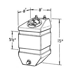 Jaz Fuel Cell Pro Stock 3 gal 8 x 8 x 15 in Tall 10 AN Outlet 8 AN
