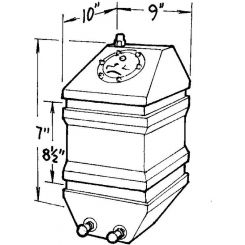 Jaz Fuel Cell Drag Race 4 gal 9 x 10 x 17 in Tall Two 8 AN Outlets