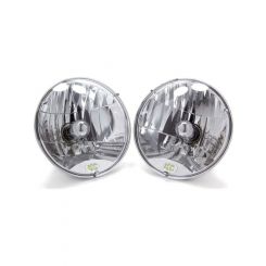 KC Hilites 7" Headlight H4 Halogen 2-Lights 55W 60W For 97-06 Jeep Wrangler TJ