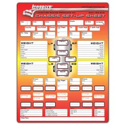 Longacre Chassis Setup and Tire Chart 50 Sheet in Pad 3 Ring Binder