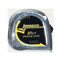 Longacre Tape Measure - 10 ft Length - 1/4 in Width - Inch - Each