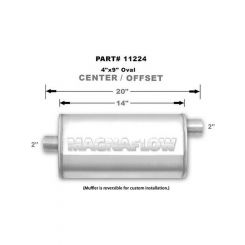 Magnaflow Perf Exhaust Muffler 2 in Offset Inlet 2 in Center Outlet 14