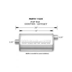 Magnaflow Perf Exhaust Muffler 2-1/4 in Offset Inlet 2-1/4 in Center Ou