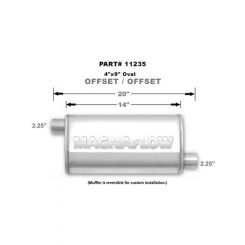 Magnaflow Perf Exhaust Muffler 2-1/4 in Offset Inlet 2-1/4 in Offset Ou