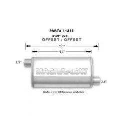 Magnaflow Perf Exhaust Muffler 2-1/2 in Offset Inlet 2-1/2 in Offset Ou