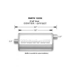 Magnaflow Perf Exhaust Muffler 2-1/2 in Offset Inlet 2-1/2 in Center Ou