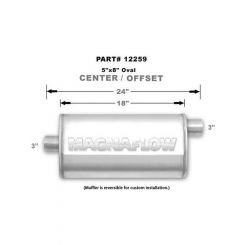 Magnaflow Perf Exhaust Muffler 3 in Offset Inlet 3 in Center Outlet 18