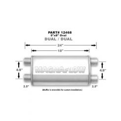 Magnaflow Perf Exhaust Muffler Dual 2-1/2 in Dual Inlets Dual 2-1/2 in