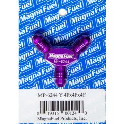 Magnafuel/Magnaflow Fuel Systems Fitting Y Block 4 AN Male Inlet Dual
