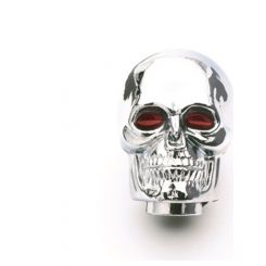 Mr Gasket Shifter Knob Skull Style 5/16-1/2 in Thread Aluminum Chrome Un