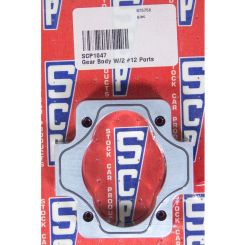 Stock Car Prod-Oil Pumps Oil Pump Body 1.450 in Wide Gear Body 12 AN Inl