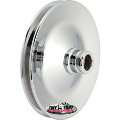 Tuff-Stuff Power Steering Pulley V-Belt 1 Groove Press-On Steel Chrome