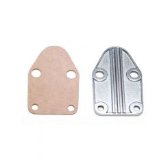 Trans-Dapt Fuel Pump Blockoff - Steel - Chrome For Small Block Chevy - Each