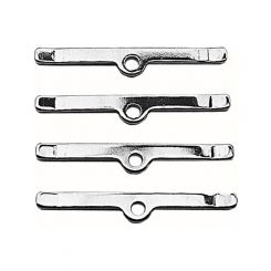 Trans-Dapt Valve Cover Hold Down Tabs 4-3/4 in Wide Steel Chrome Small B