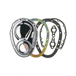 Trans-Dapt Timing Cover 2 Piece Gaskets Included Steel Chrome Small Bloc