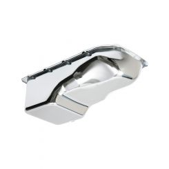 Trans-Dapt Engine Oil Pan OEM Style Rear Sump 4 qt Stock Depth Steel Chr