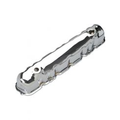 Trans-Dapt Valve Cover Stock Height Baffled Breather Holes Steel Chrome 