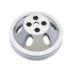 Trans-Dapt Water Pump Pulley V-Belt 2 Groove 6.563" Diameter Aluminum 