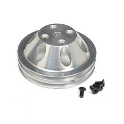 Trans-Dapt Water Pump Pulley V-Belt 2 Groove 6.625 in Diameter Aluminum