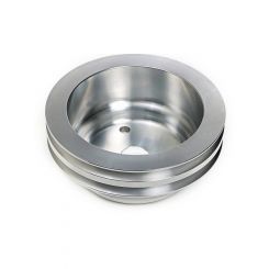 Trans-Dapt Crankshaft Pulley V-Belt 2 Groove 6.563 in Diameter Aluminum