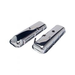 Trans-Dapt Valve Cover Stock Height Baffled Breather Holes Recessed Stee